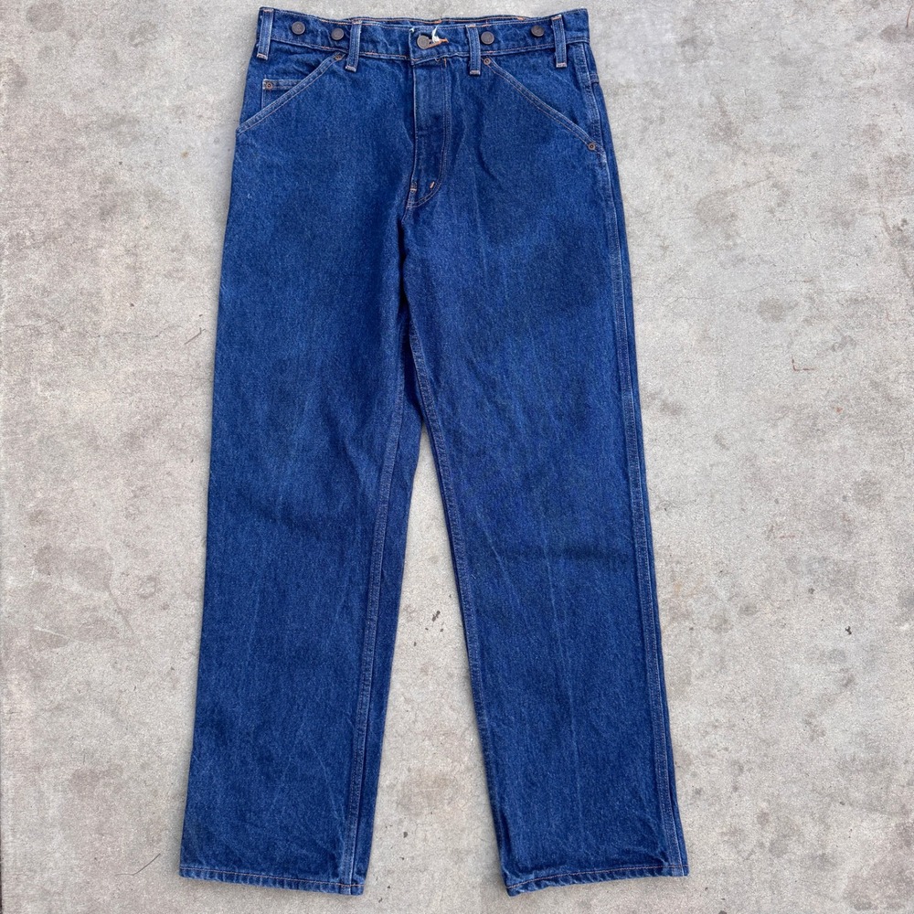 Wild Ass Mens Carpenter Logger Jeans Blue Denim Made in USA 34x32 Dark wash